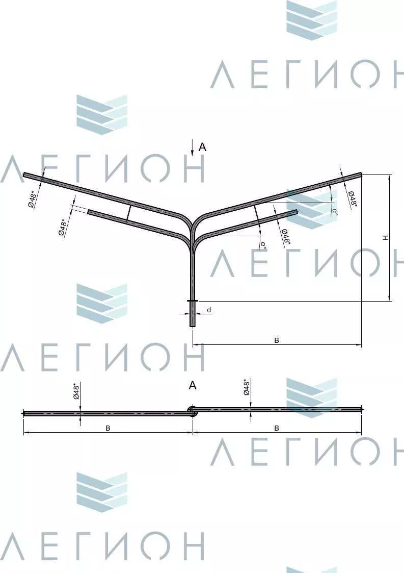 К10-2,0-2,0-1-1 кронштейн четырехрожковый