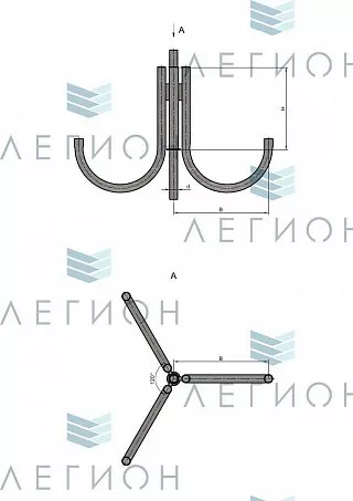 К33-0,7-0,9-0-5 кронштейн четырехрожковый